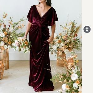 Revelry Gwen Velvet Burgundy